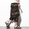 Calças Masculinas de Verão de Perna Larga Calças Tailandesas Masculinas Largas Bloomer Modernas Plus Size Cropped Drop Calças Masculinas Florais