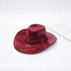 Sombrero de Vaquero Occidental Estilo Caliente Transfronterizo para Exteriores, Visera de Cuero Estampado, Sombrero de Caballero para Hombres y Mujeres, Sombrero de Jazz para Montañismo al Aire Libre