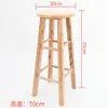 Banco alto redondo de madera maciza silla comercial taburete de bar silla de bar moderna simple silla de bar para recepción taburete alto retro para el hogar
