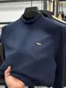 Camiseta Térmica de Manga Larga Doble Cara con Cuello Alto para Otoño e Invierno, Cálida, para Hombres Jóvenes y de Mediana Edad, Top Interior de Moda