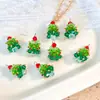 Accesorios Serie Árbol de Navidad de Invierno Cuentas de Vidrio de Colores Pendientes de Navidad Tejidos a Mano Contrastantes Colgantes Joyería DIY