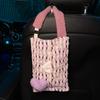 Caja de pañuelos para coche 2024 nueva creativa linda muñeca caja de papel bolsa colgante para pañuelos de coche coche femenino