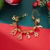 Pulsera Nueva Navideña Europea y Americana Transfronteriza Creativa Versátil Colgante de Árbol de Navidad Anciano Copo de Nieve Pulsera de Cristal Explosivo para Mujeres