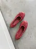 Primeiro encontro Menina Jizhai mesmo estilo~ Sapatilhas com laço sapatos de rolinho feminino sapatos baixos versáteis de sola reta
