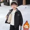 Chaqueta de Terciopelo Talla Grande para Niños Otoño Invierno 2026 Estilo Nuevo Niño Genial Chaqueta de Algodón Falsa de Dos Piezas Ropa de Invierno Chaqueta Ligera de Algodón para Bebé Niño