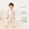 Saco de Dormir de Gaze de Algodão de Bambu com Pernas Divididas para Bebês, Classe A de Verão, Roupa de Peça Única, Macacão Anti-Chute para Bebês, Saco de Dormir para Bebês