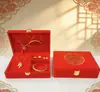 Set de Regalo de Joyería de Oro de Tres Piezas para Bodas, Caja de Joyería de Oro para Matrimonio, Compromiso y Almacenamiento, Caja para Pulseras