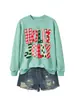 Amazon wish estación independiente moda casual para mujer sudadera a cuadros holly jolly lunares rayas de estrella