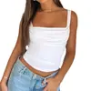 Ac062 Moda Verão 2024 Estilo Europeu e Americano Street Trendy Regata Feminina Slim Fit com Alça