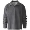 Coleção Popular Outono/Inverno 2026: Top de Manga Longa com Padrão de Trigo Estilo Old Money High Street Americano Premium, Camisa Polo, Moletom, Jaqueta
