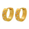 Pendientes Exquisitos de Zirconia en Forma de C Miduoduo Acero Inoxidable Chapado PVD Oro Real de 18 Quilates Pendientes Elegantes de Lujo Accesible Listos para la Venta