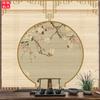 Nueva cortina de bambú china Zen de flores y pájaros, pantalla de elevación de persiana de fondo para sala de té, panel divisor, pintura colgante sin perforaciones, cortina decorativa