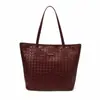 Bolsa de Mano Grande con Patrón de Rombos Retro Transfronteriza, Moderna y a la Moda, Bolso de Hombro Versátil para el Día a Día, Bolso Ligero y Sencillo para Debajo de la Axila