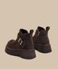 Novas Botas de Solado Grosso para Mulheres Outono/Inverno 2025, Mocassins Estilo Britânico Retrô, Sapatos de Cano Alto, Botas Boken que Aumentam a Altura, Botas Curtas