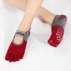 Calcetines de Yoga Nuevos con Correa de Bloques de Color, Calcetines Profesionales Antideslizantes de Cinco Dedos, Calcetines para Pilates, Calcetines Deportivos Universales de Cuatro Estaciones con Dedos Separados
