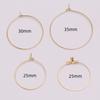 Pendientes de aro de 9 palabras de 35 mm, 30 mm y 25 mm con retención de color, oro de 14 quilates, accesorios de joyería DIY.