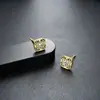 Pendientes de Racimo Completamente Diamantados de Nuevo Estilo Transfronterizos para Hombres, Modernos y Versátiles, Pendientes de Flor de Iris de Alta Gama en Forma de Cruz para Mujeres