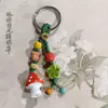 Llavero de Hongo Multicolor de Jingdezhen Estilo Étnico Colgante para Bolso de Cerámica Lindo Accesorios para Puesto de Mercado Nocturno Literario Venta al por Mayor