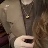 Accesorio DIY bañado en oro del mismo estilo de Puzo Gold Store, collar con colgante de delfín pequeño incrustado de diamantes, cadena personalizada para la clavícula para mujer, regalo para novia