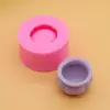 4 Vasos de Flor Carnudos Dobra Molde de Bolo de Açúcar Argila DIY Base Redonda Geométrica para Vela Molde de Silicone Líquido