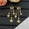 Novos Brincos Dior/Dior Vintage 2025 com Múltiplos Acessórios de Coração, Trevo de Quatro Folhas, Estrela, Pingente Cd para Mulheres, Agulha de Prata Atacado