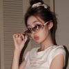 Gafas de sol de tecnología del futuro del milenio europeas y americanas para mujer y2g sin marco con diamantes incrustados, gafas de sol en línea de chica sexy ciberpunk.