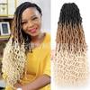 Peruca Europeia e Americana de Fibra Não Química Cabelo Crochê Dreadlocks com Pontas Cacheadas Rabo Solto Estilo Exótico