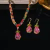 Set Transfronterizo Estilo Europeo y Americano Zirconia Cúbica Microincrustada Cadena para Clavícula Collar de Flores Joyería de Uso Diario Accesorios para Mujeres