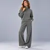 Pantalones de Punto Elegantes Estilo Europeo Conjunto de Dos Piezas para Mujer Estación Independiente Conjunto de Cárdigan de Color Sólido Conjunto de Cárdigan de Punto para el Trabajo