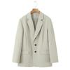 Runqi Tamanho Grande de Alta Qualidade Casual Solto Blazer de Terno de Botão Único Vestido com Decote V Conjunto 8558 Conjunto Feminino