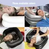 Tina Inflable para Lavar el Cabello con Almohada Integrada, Lavabo Inflable de PVC, Tina para Pies, Tina Inflable de Emergencia para Adultos