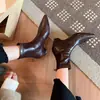 Botines Negros de Punta Fina con Cuña Estrecha para Mujer 2026 Otoño/Invierno Nuevo Estilo Coreano Botines Pequeños Color Nude Retro Adelgazantes que Aumentan la Altura Botas Cortas