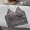 Top Camisola Spice Girl Curto Novo Slim-fit Renda Costas Bonitas Seda Gelada Sexy Decote Cruzado Roupa Íntima Versátil Peça Externa