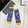 Calcetines de dibujos animados de algodón peinado para niños, bonitos calcetines de tubo medio para mujer, calcetines de moda de dibujos animados, calcetines casuales para hombres y mujeres, venta al por mayor transfronteriza