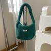 Bolsa de huevo de Corea del Sur bolsa de mano tejida con lana de huevo de punto grueso para mujer color sólido linda bolsa de mano de lana para niña