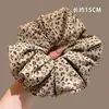 Goma de Pelo Oversize Retro Estampado de Leopardo para Otoño e Invierno para Mujer, Coleta Esponjosa Estilo Falda, Nuevo Estilo 2026 Accesorio Elástico para el Cabello