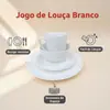 Conjunto de Louça Branca de Porcelana com 16 Peças, 4 Canecas, 4 Tigelas, 4 Pratos de Salada, 4 Pratos de Jantar, Atacado em Volume para Restaurante, Hotel, Catering, Uso Doméstico