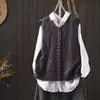Nuevo Estilo Otoño 2026 Chaleco de Punto de Algodón para Mujer con Botones de Colores, Diseño Hueco en Forma de Diamante, Corte Holgado, Versátil, Sin Mangas, Abierto por Delante MHT