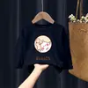 2045# niños niños y niñas 100 algodón manga larga camiseta ropa infantil nuevo otoño casual top camiseta moda