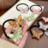 Duowei Jewelry Super Hada Horquilla de Mariposa Tridimensional Sentido Avanzado Diamante Cuerda para el Cabello Anillo para el Cabello Cola de Caballo Alta Clip para Cabello Versátil