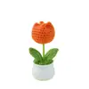 Flor de Lana Tejida a Mano y Ganchillo Girasoles y Tulipanes Plantas en Maceta para Oficina Fábrica de Origen Productos Terminados Venta al por Mayor Transfronteriza