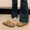 Zapatos Birkenstock Peludos de Suela Gruesa para Mujer, Calientes para Otoño/Invierno, Medias Pantuflas de Punta Cerrada para Uso en Exteriores, Nuevo Estilo 2026, Sin Cordones, Pantuflas de Algodón con Forro de Felpa