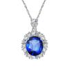 Collar de Plata Esterlina S925 Zafiro Rojo Paloma Nano Verde Colgante de Diamantes Completo para Mujer Moda Elegante en stock