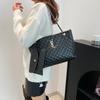 Bolso Tote de Gran Capacidad Simple para Mujer de Moda Bolso de Mano Rombo Cadena Casual Bolso de Hombro de Todas las Combinaciones de Moda