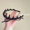 Faixa de Cabelo com Laço Xadrez Escuro e Dentes para Mulheres com Pressão Craniana Alta, Faixa Antiderrapante, Acessório de Cabelo Versátil