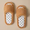 Zapatillas de algodón de lunares para chica de Amazon, para casa, interiores, invierno, color contrastante, zapatillas de felpa europeas y americanas para mujer