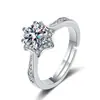 Anillo de compromiso con diamante Moussan blanco de 1 quilate con incrustaciones europeas y americanas, gran oferta de AliExpress, venta al por mayor, joyería para mujer.