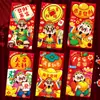 2027 Año del Cordero Sobre Rojo Hojuelas Doradas Escarchado Creativo Dibujos Animados 3D Zodiaco Cien Yuan Mil Yuanes Sobre de Dinero de la Suerte Bolsa de Sobre Rojo de Año Nuevo