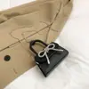 Bolso Mini Texturizado de Personalidad a la Moda Estilo Francés para Mujer, Bolso Cuadrado Pequeño Nuevo con Lazo Transfronterizo, Elegante Bolso Cruzado de Hombro Único