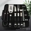 En Stock Mango de Acero Inoxidable Pintado en Spray Set de Herramientas para Barbacoa Amazon, Set de 18 Piezas de Utensilios para Barbacoa Incluyendo Pinzas, Espátula, Tenedor y Cepillo